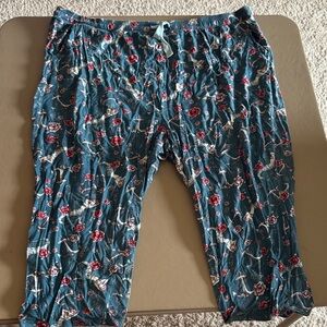 Torrid Mermaid Women’s Cropped Pajama Pants - Blue and Red